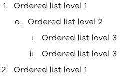 An example of an ordered list